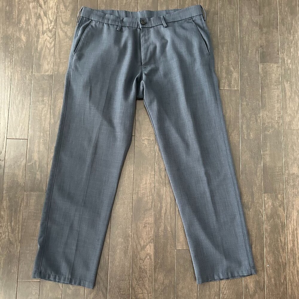 Haggar H26 Blue/Grey Men's 36W x 30L Dress Pants